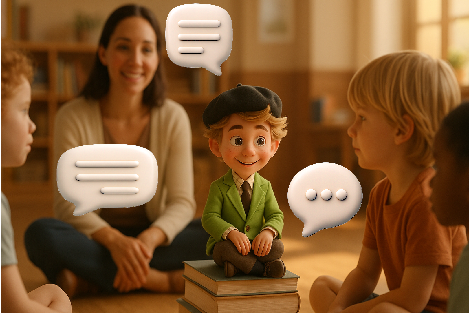 Imagen niños aprendiendo vocabulario a través de los cuentos